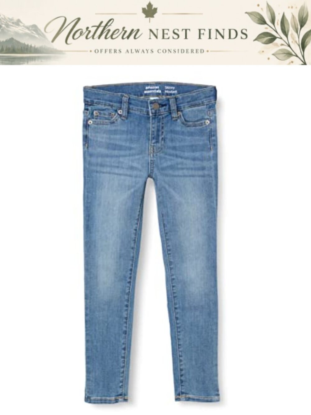 Girls Skinny Stretch Jeans Mid Rise Super Stretch 5 Pocket